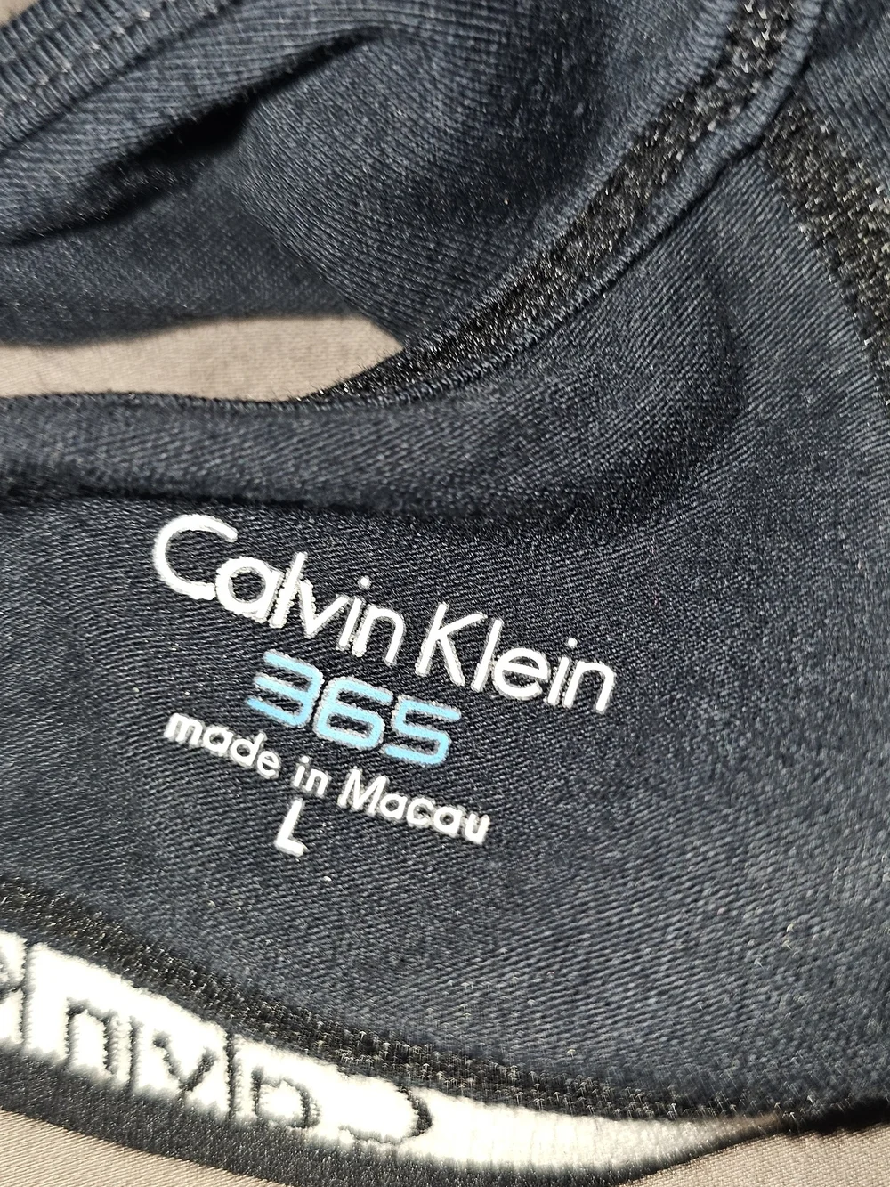 Calvin Klein 365 Black Logo Bralette - Women Large